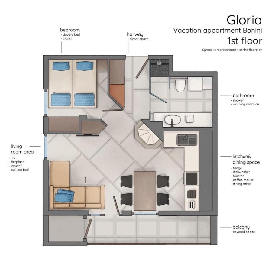 Gloria Holiday - Apartment Bohinj Bagian luar foto